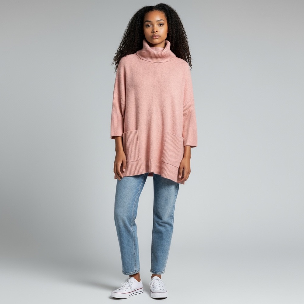 LOFT Pink Turtleneck Dolman Sleeve Sweater Women’s Size‎ Medium
